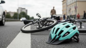 Kaski dla młodych rowerzystów w Sierakowicach.